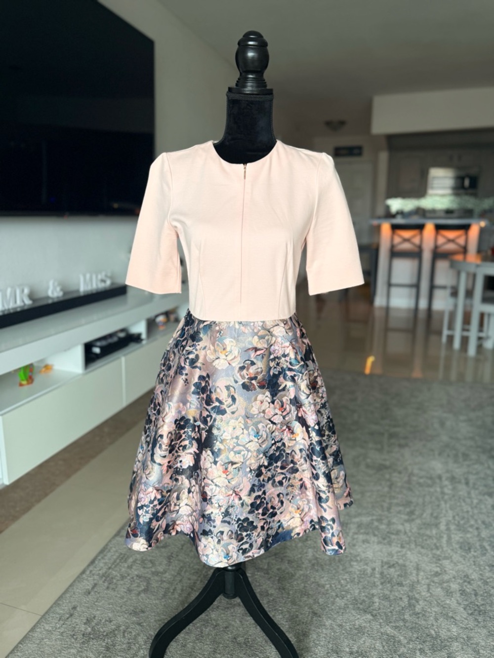 Ted Baker Fit-and-Flare Floral Jacquard Skirt Dress